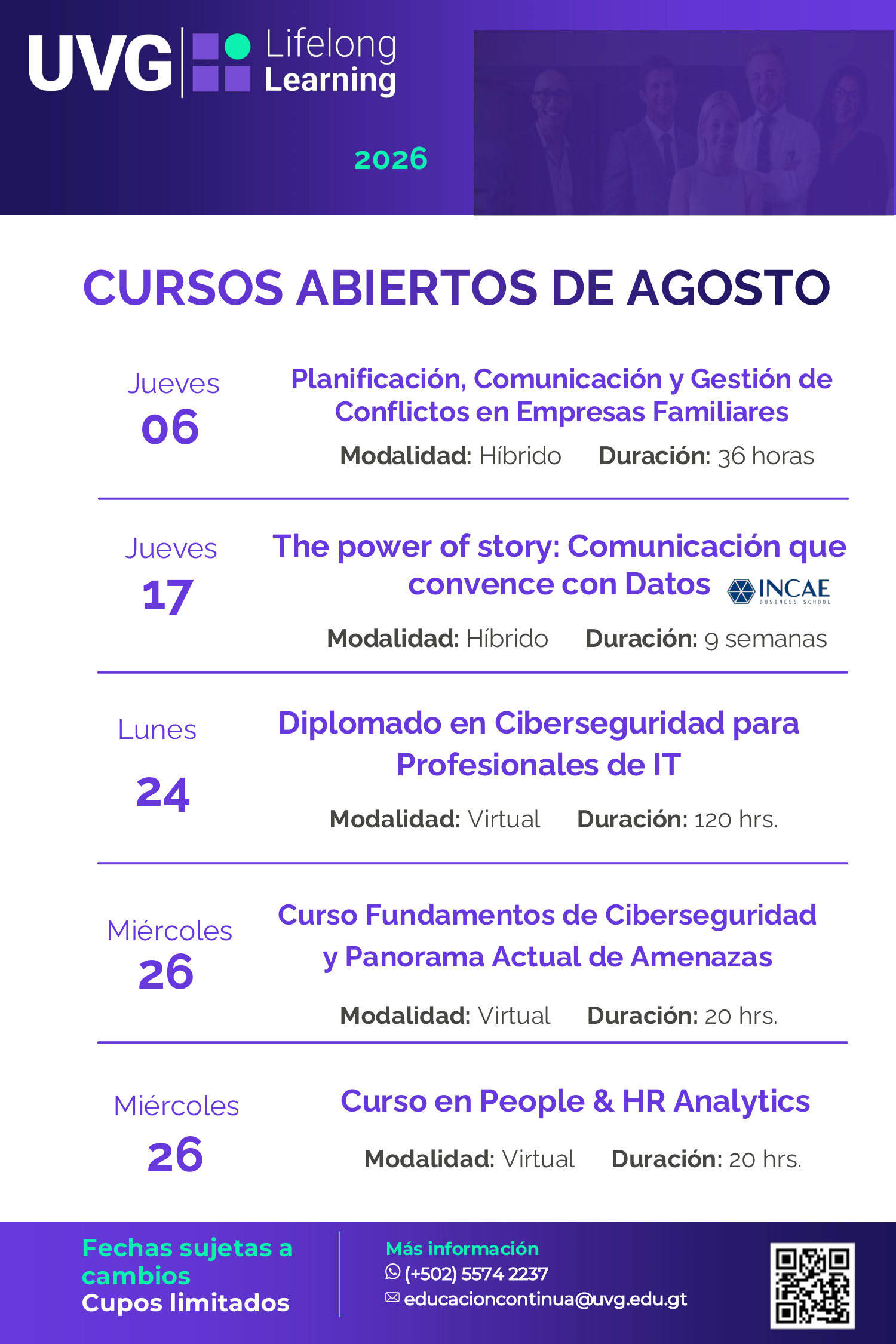 Calendario cursos - agosto 2026
